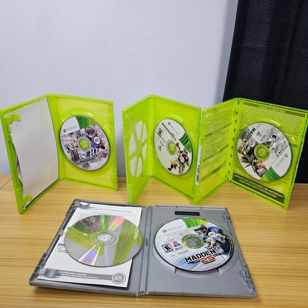 Xbox 360 Video Game Madden Bundle 09, 11, 13,15, 25 Tested